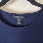 Eileen Fisher  Navy Washable Stretch Crepe Side Zip Shift Dress Medium Petite Photo 3