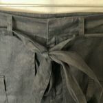 Nicole Miller : Black, Linen Tie-Waist Shorts- 6 Photo 4