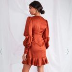 Pretty Lavish Daphne Plunge Mini dress Satin Copper Size 10 Red Photo 1