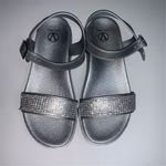 Joan Vass Joan Vass Women's Silver Strappy Sandals Size 7 Rhinestone Embellished Photo 0