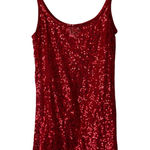 Daytrip  Red Sequin Tank Top M Y2K Romantic Sheer Sparkle Party‎ Going Out Photo 0