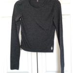 Free People Movement Side Ruched Grey Crop Long Sleeve Size S Photo 0
