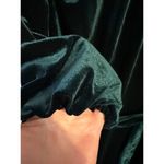 Draper James  RSVP Emerald Green Velvet Ruffle Tie-Back Dress With Belt & Long Sl Photo 4