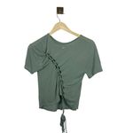 Alo Yoga Entwine Lace Back Short Sleeve Top in Sage Green OS Photo 5