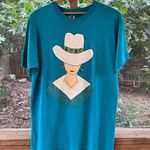 Country Charm Women's Vintage Teal Cowgirl T Shirt Size L Blue Size L Photo 0