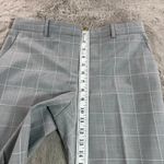 Theory NWOT  Women Gray White Plaid Treeca 2R Cyrus Grid Wool Dress Pants Size 6 Photo 5
