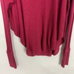 Free People Spring Valley Pullover Knit Lace Burgundy Thermal Top Sweater XXS Photo 5