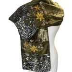 Artsy Boho Scarf Wrap Crushed Velvet Satin Olive Two's Company One Size ok Green Photo 1