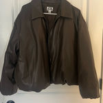 Faux Leather Jacket Brown Size L Photo 0