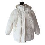 Topshop NWT mid length tie waist puffer jacket in cream Oversize Photo 1