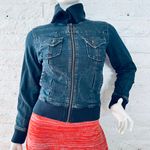MOTTO Your Style Mantra Chaqueta vaquera Sz S Zip Up Algodón Spandex Biker Blue Jean Photo 6
