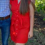 Greylin Red Button Down Dress Photo 1