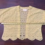 Anthropologie Maeve yellow eyelet lace open front cardigan Photo 9