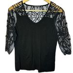Leo & Ugo Paris France Black Lace Blouse Women's 3 8/10 or Medium Photo 0
