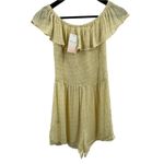 Kiwi & Punch Yellow Romper Ruffle Shoulder Smocked Bodice Size Large New Photo 2
