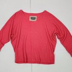 Anthropologie Waffle Top Coral Watermelon V-Neck Dolman Sleeve Shirt Blouse Sz S Photo 4