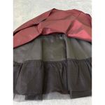 Bisou Bisou Burgundy Metallic Finish Wrap Aline Shimmer Skater Chic Skirt Size 8 Photo 8