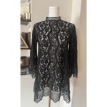 Johnny Was  BIYA Starlet Lace Blouse In Black Size Small EUC Photo 2
