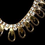 Vintage! Gorgeous gold and rhinestone necklace! 1970’s era costume jewelry Photo 3