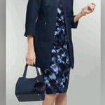 Mary Kay long sleeve shades of blue night sky side tie ruched sheath dress small Photo 0