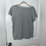 Carole Hochman 100% Cotton Natural Fiber Gray Short Sleeve Top Small Pocket Sz L Photo 1