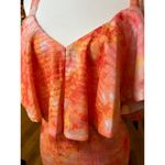 Rachel Roy NWT Pastel Orange Ruffled Top Midi Dress 14W Photo 4