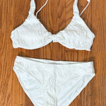 ANDIE  Bikini Set Amor Top Bikini Bottom Sugar‎ Smocked White size Small NWOT Photo 0