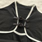 Black and white long sleeve crop top with chinoiserie inspired details Photo 1