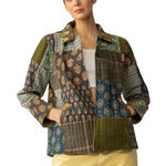 NWT Boutique Boho Meadow Folk Quilted Patchwork Jacket in Dusty Green Size L Photo 0