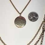 Elegant Vintage Gold Tone Layered Chain With Locket Pendant Necklace Photo 3