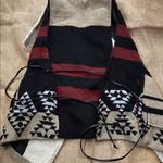 American Rag  Cie Womens Bohemian Vest Black Red Cream Tie Waist Size M Photo 2