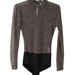 L'Agence L’Agence Nico Fishnet Sheer Bodysuit Black Silver size small Photo 3