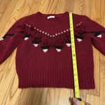 Love Shack Fancy ‎ Atlas Fringe Crop Red Baby Alpaca Wool Blend Sweater Size Small Photo 8