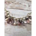 Vintage Necklace Purple Tone & Faux Pearl Dangles Photo 2
