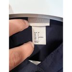 H&M Womens  Viscose Band-Collar Blouse 4 Navy Officewear Business Casual Photo 5
