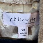 Philosophy  Tan Faux Fur Vest Jacket Womens XS Soft Cabincore Mob Wife Winter Photo 8