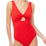 J.Crew  Eyelet cutout one-piece red swimsuit with bow Size Large NWT Photo 0