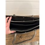 Vintage Leather Franklin Covey embossed Crocodile Handbag Laptop bag Gold Photo 7