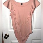 SheIn Peachy Pink Medium Ruffle Capped Sleeve Bodysuit Photo 0