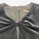 J. McLaughlin Black Ellie Velour A-Line Shift Dress Knot Ruched V-Neck Size M Photo 6