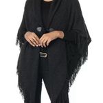 Charter Club  Black Raschel Knit Toggle Poncho Wrap Sz OS NWT Photo 0