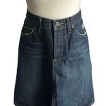 Earl Jeans Denim Skirt Size Small Blue Dark Wash Back Slit Photo 0