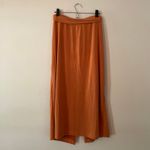 Anthropologie  Orange Rust Midi Skirt Slit Stretchy Boho Women's size Medium Photo 4