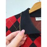 80s Argyle Collared Sweater Red Size XL Photo 5