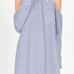 DO+BE Black Stripes Cold Shoulder Shirt Dress Photo 0