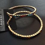 Nicole Miller New  Assorted Color Crystal Hoops 3" Photo 1