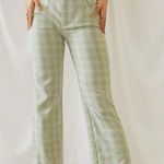 Light green plaid pants Size L Photo 0