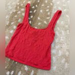 Anthropologie red pink floral embossed tank top women’s size S/M Photo 2