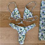 437 x Viviana Audi Floral Triangle Bikini Set & Sarong in Green Purple & Yellow Photo 1