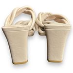 Open Edit  Sandals Womens Size 6.5 CreamBraided Double Strap Slip On‎ Heels Photo 2